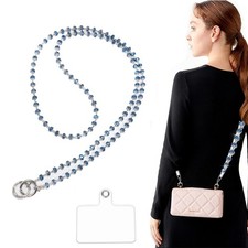 High-End Crystal Beaded Cellphone Lanyard for Keys ID Badges Wristlet