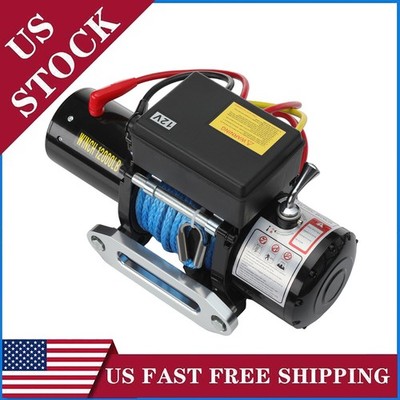 12000LBS Electric Winch 12V Synthetic Cable for 1966-1969 JEEPSTER 2.2L 3.7L