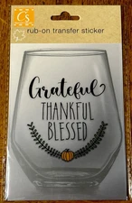 Crafter’s Square rub-on transfer sticker-Grateful/Thankful/Blessed