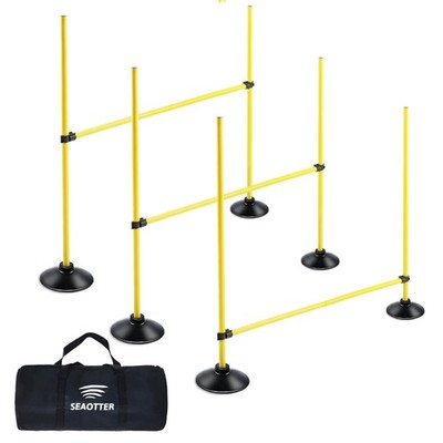 3 Pack Agility Hurdles 4FT Detachable Adjustable Sports Speed Training Hurdles
