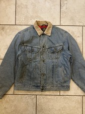 Vintage Lee Rider Denim Jacket Sanforized Union Made Red Lining Size M