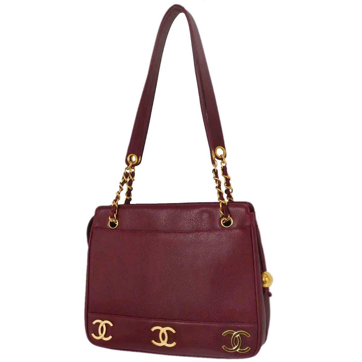 ルイヴィトン Chanel Bordeaux Calfskin Triple CC Shoulder Tote Bag 197023 | eBay