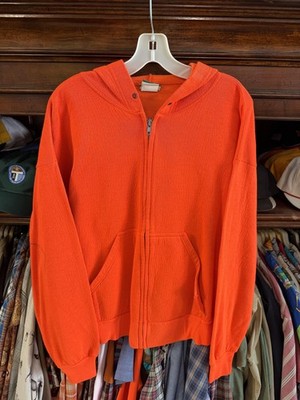 Vintage Ozark Trail Hoodie Mens XL Orange Full Zip Bear Embroidered Graphic 80s