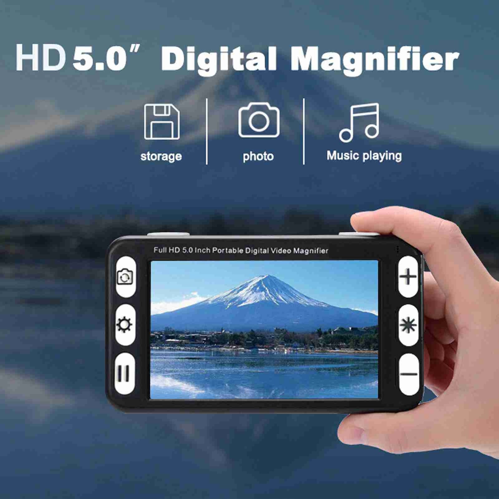 New 5inch Handheld Electronic Magnifier 2X To 48X Far Near View Dual Use Reading