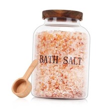 Pcs 74 oz Glass Bath Salts Jar,Bath Salt Container with Wooden Lid and 2