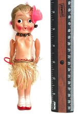 Vintage Celluloid Carnival Prize 6 1/2" Kewpie Girl Souvenir Doll circa 1930's