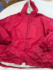 Vintage 90s Nike Reversible Windbreaker Jacket Full Zip Hooded Red Grey Mens XXL