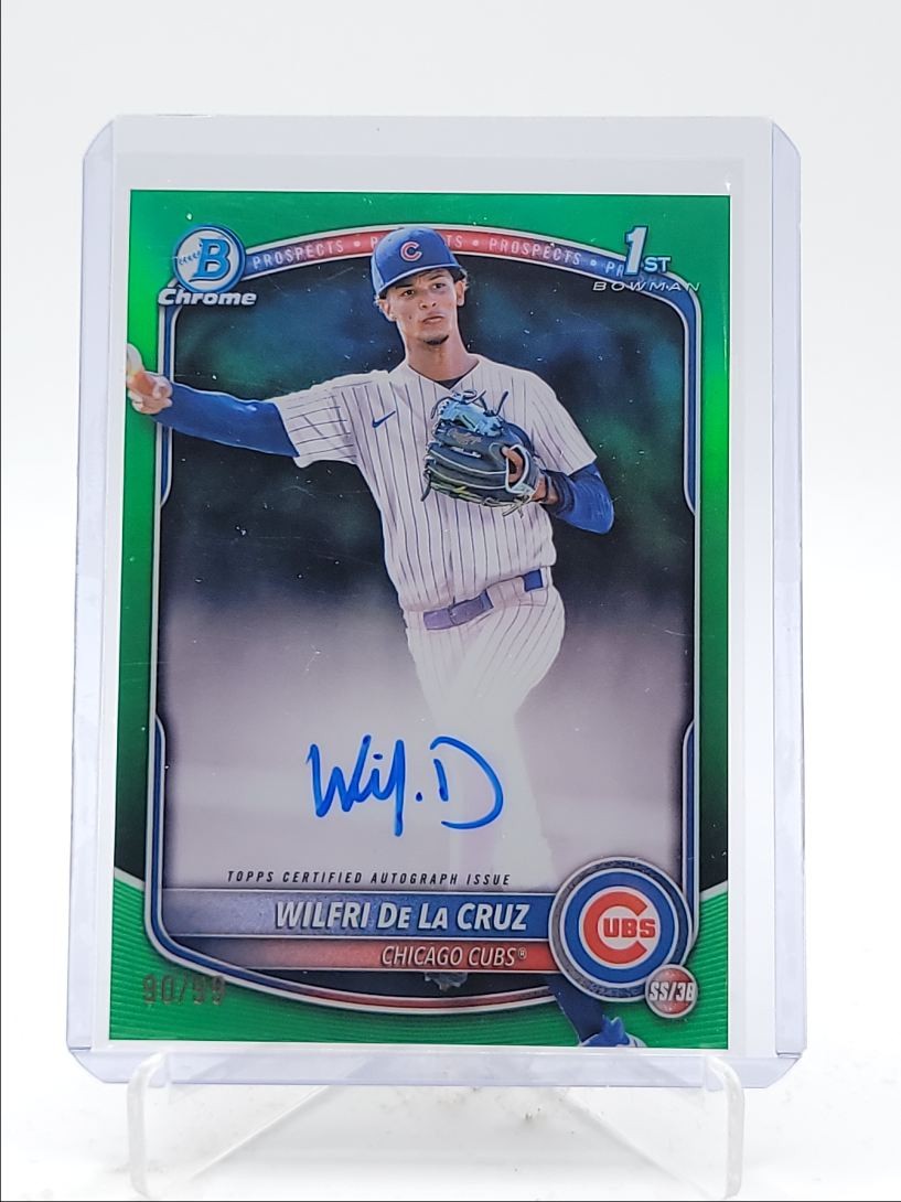 WILFRI DE LA CRUZ 2025 BOWMAN CHROME 1ST GREEN REFRACTOR AUTO /99 Q4115
