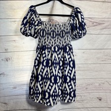Show me your Mumu blue and white Smocked Dress Medium