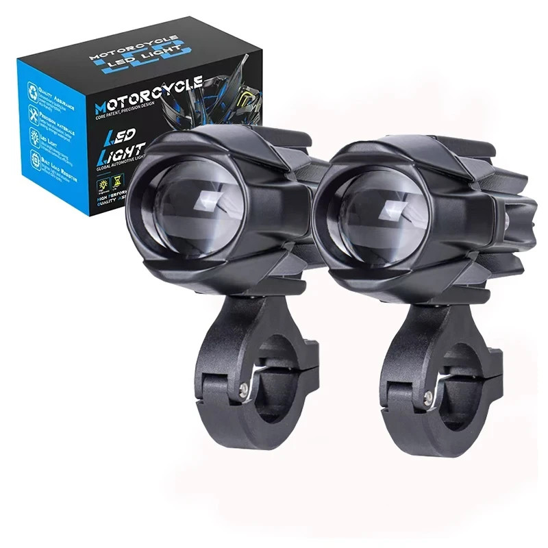 Coppia Fari LED Moto 6000K Fendinebbia Ausiliari Lampeggianti Fari Supplementari