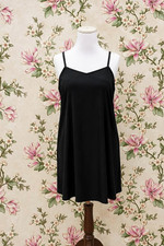 SoieRose Black Cotton Modesty Layer Full Slip with Adjustable Strap SR-1330