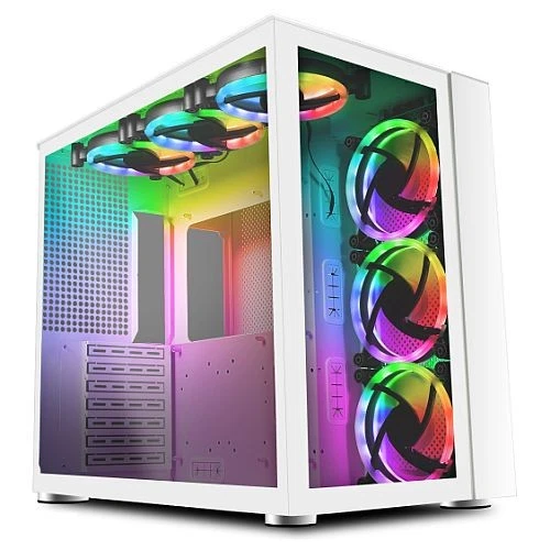 Gamemax Infinity Gaming Case W/ Tempered Glass Side & Front Atx Dual Chamber 6X