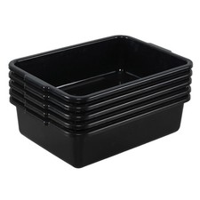 5 PCS 8 L Small Commercial Bus Tubs Plastic Restaurant Dish Box Black