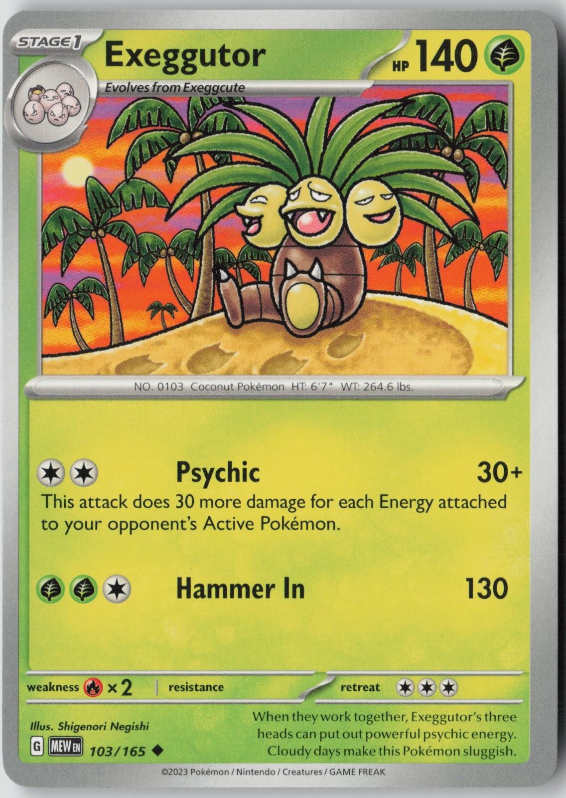 Exeggutor 103/165 Uncommon 151 Pokemon Near Mint