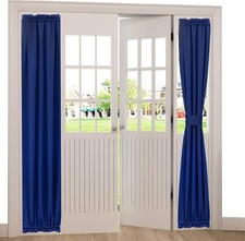 Aquazolax French Door Curtain Panel for 25W x 72L Pack of 1 , Navy Blue
