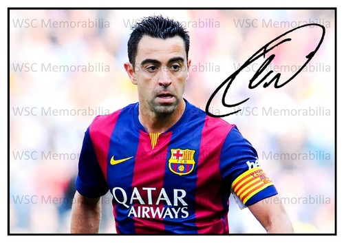 12464. Xavi Signed Pictures (A4 Prints) Barcelona Spain Al Sadd