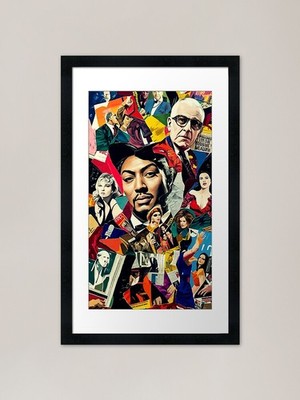 Bunte künstlerische Collage mit gerahmtem Wandbild Poster Leinwanddruck Bild