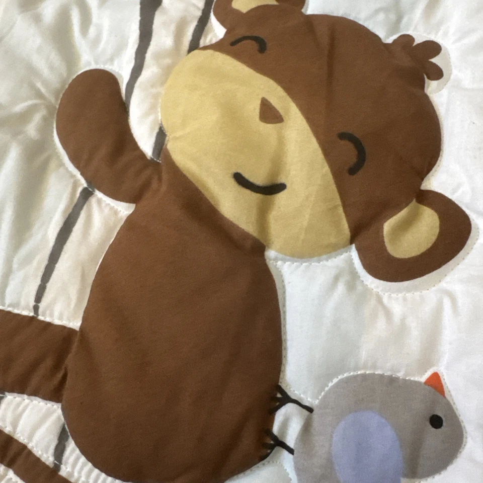 Edredón Cuna Bebé Monos Corderos e Hiedra Originales para Dormir + Falda Azul Foto 4 de 4