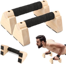 Wooden Push up Stands  Handstand Parallettes Bars, Solid Wood Push up Handles w