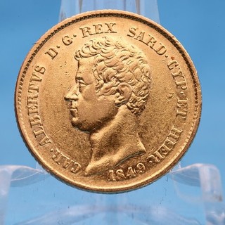 Italia 20 Lire 1849 P Ancora Carlo Alberto 6 45 grammi oro 900 Vz