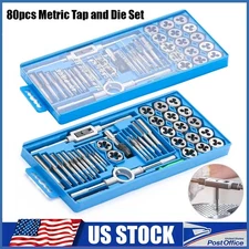 80 Pcs Tap and Die Set in SAE and Metric Sizes Standard With Coarse Fine Thread