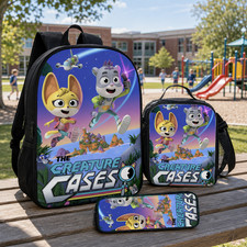 Animal Adventure Kids Backpack Set,3 Piece School Bag with Lunch Bag Pencil Cas