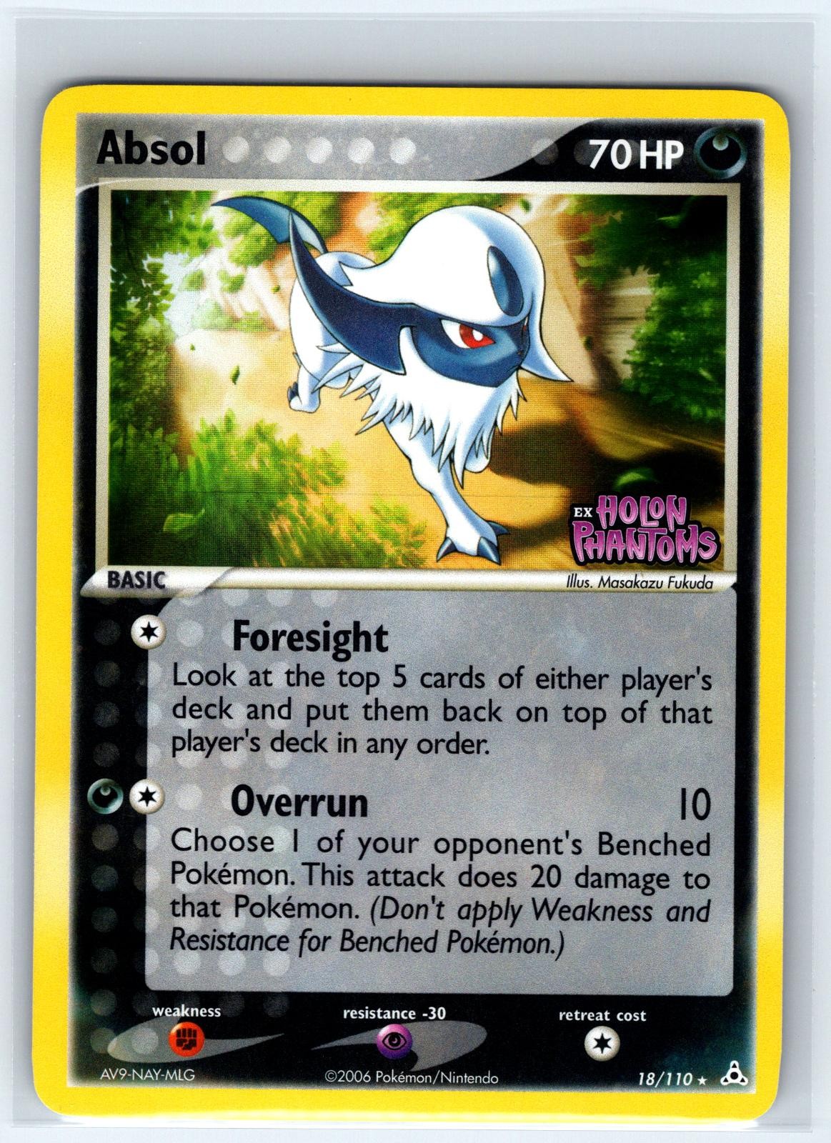 Absol 18/110 Rare Holon Phantoms Reverse Holo Pokemon Lightly Played