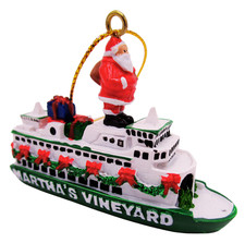 Martha's Vineyard Cape Cod SANTA on the MV ferry Christmas Ornament