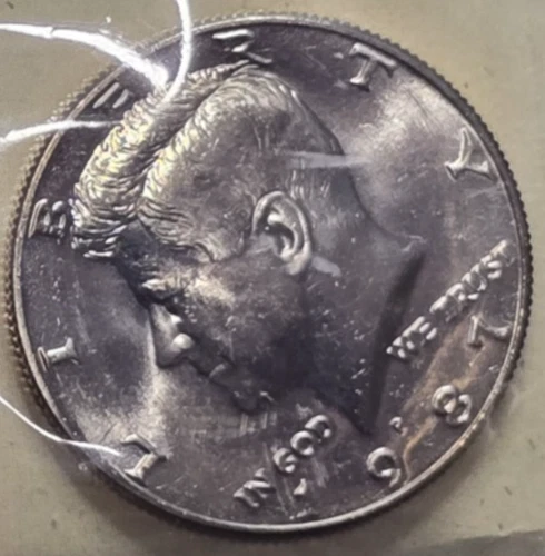 1987 P JFK Kennedy Half Dollar 50C Philadelphia Mint Cello Free Shipping UNC