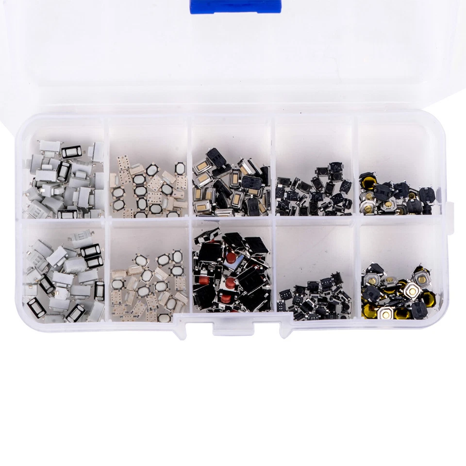 250X Micro Interrupteur Bouton-Poussoir Tactile Switch Remote Key Button 10 Type - Photo 2/4