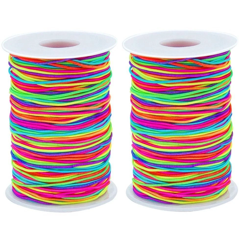 109 Yards Thin Elastic String Rainbow 1mm Colorful Elastic Cord