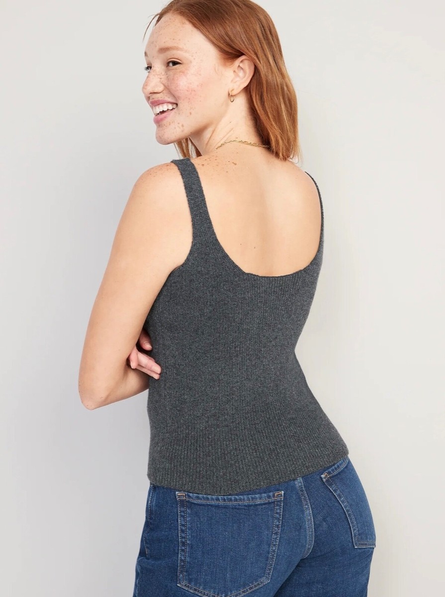 Old Navy Women's V-Neck Rib-Knit Sweater Tank Top Gray Size Small Medium  XXL | eBay