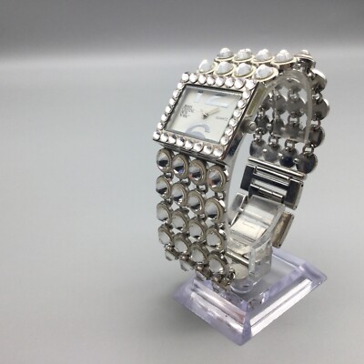 Jimmy Crystal New York Watch Women Silver Tone Swarovski