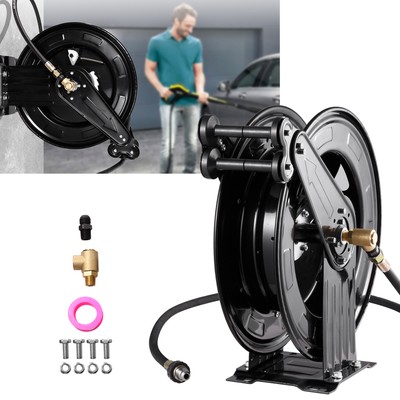 Retractable Power Pressure Washer Hose Reel 3/8'' x 50 ft, 4000PSI