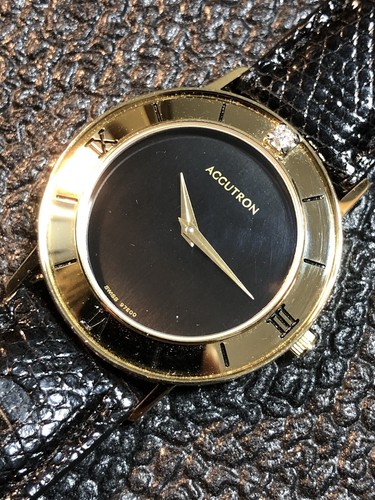 Orologio donna Accutron Bulova numeri romani diamante su lunetta tono oro nuovo pipistrello - Foto 24 di 24