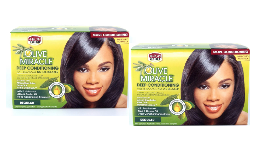 African Pride Deep Conditioning Olive Miracle Relaxer Regular ( Pack of 2 )