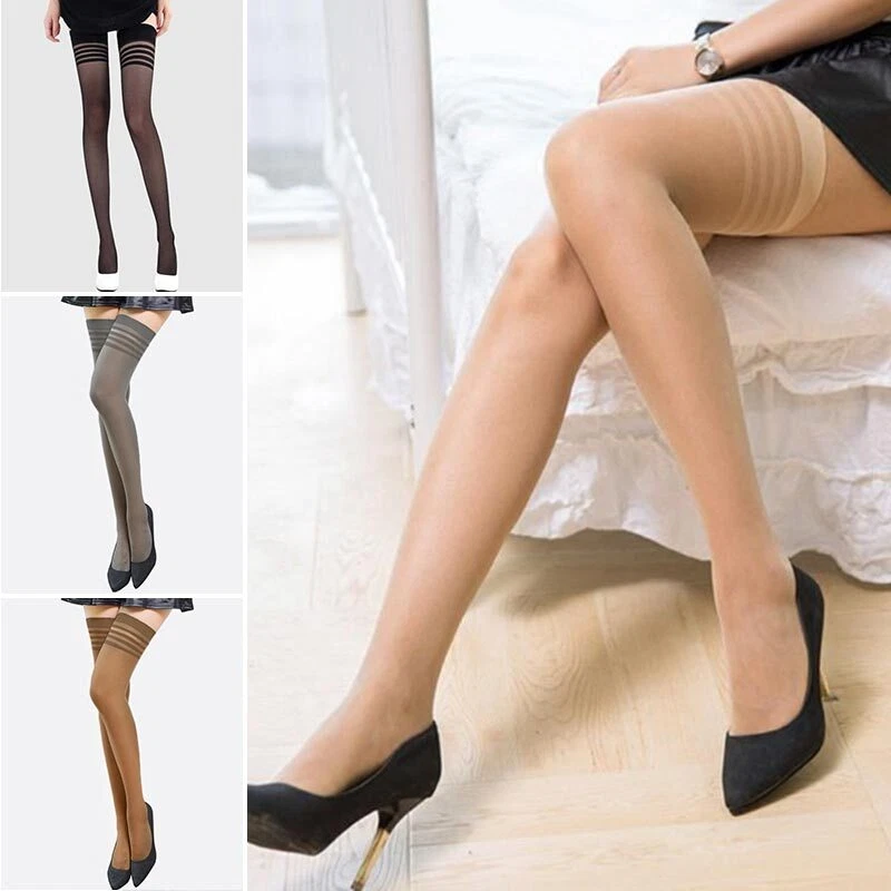 Womens Sexy Sheer Lace Stay Up Stockings Lady Cosplay Thigh High