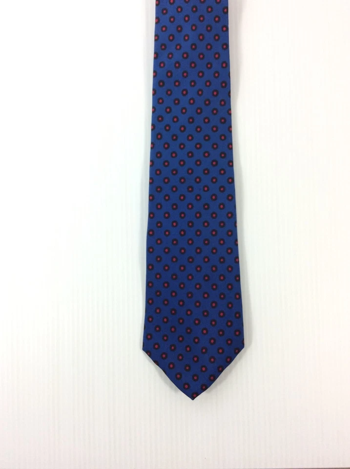 Corbata para hombre Perry Ellis 3,5 pulgadas de ancho x L 55 azul seda negro rojo lunares Foto 3 de 4