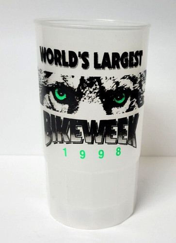 Vintage Bike Week 1998 Daytona Beach Plastic Beer Mug Cup 7"