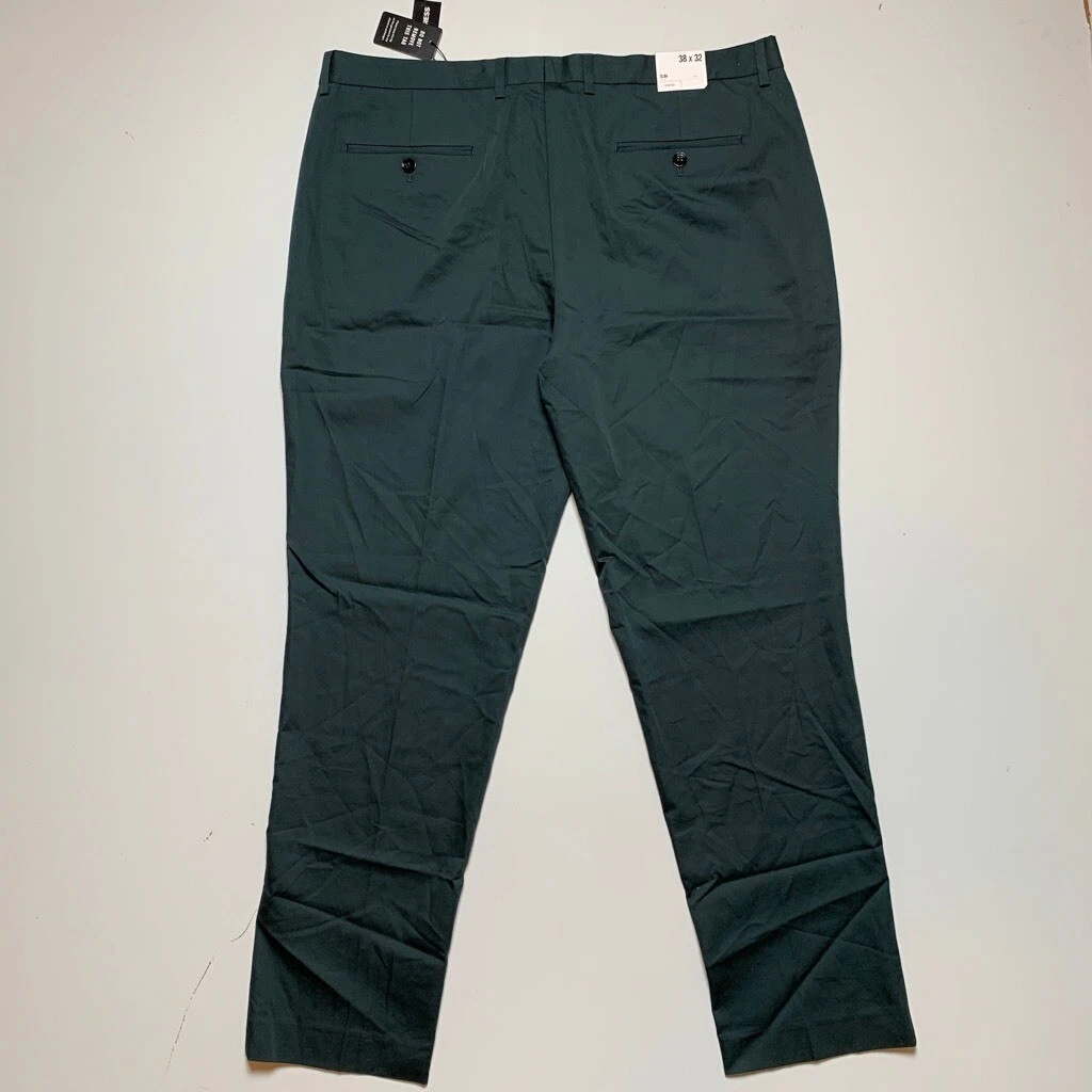 Express Mens Dress Pants HGreen Stretch Moisture Wicking Slim Fit