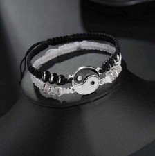 Best Friend Bracelets for 2 Matching Yin Yang Adjustable Cord Bracelet for Bff F