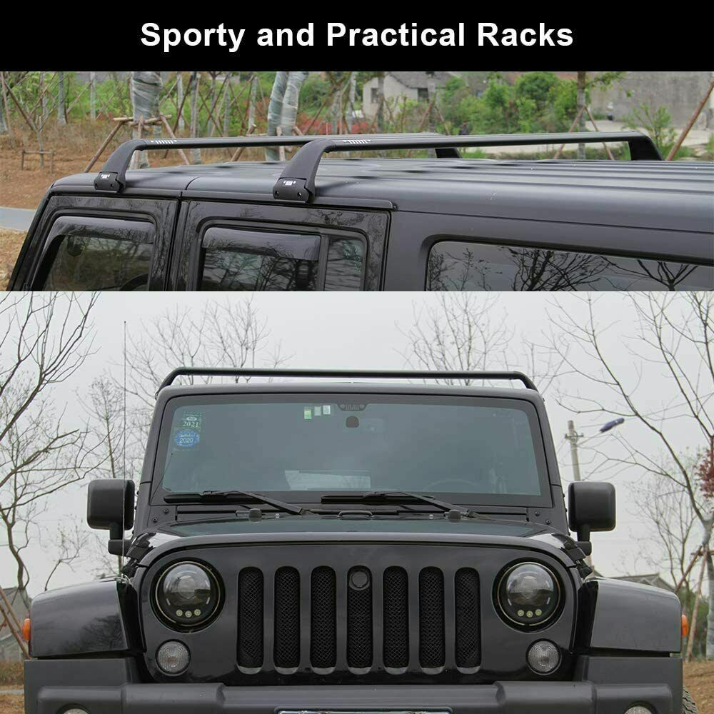 2Pcs Fits for Jeep Wrangler JL JK 20072021 Roof Rail Rack Cross Bar