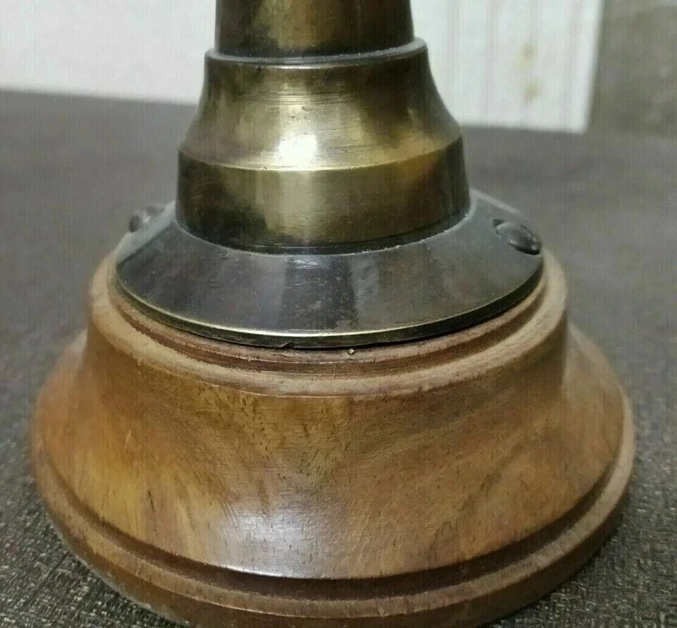 Hermosa campana de anillo de trabajo marina telégrafo sala de máquinas barco antiguo de latón Foto 3 de 4