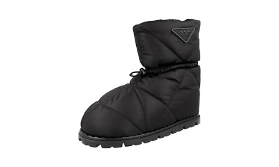 PRADA Apres Ski FUR Lined Booties Winter Snow Boots - Black - NEW
