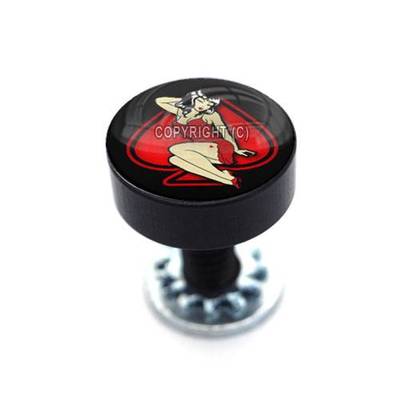 Vivid Black Billet Aluminum Smooth Thumbscrew Seat Bolt For Harley PIN UP GIRL