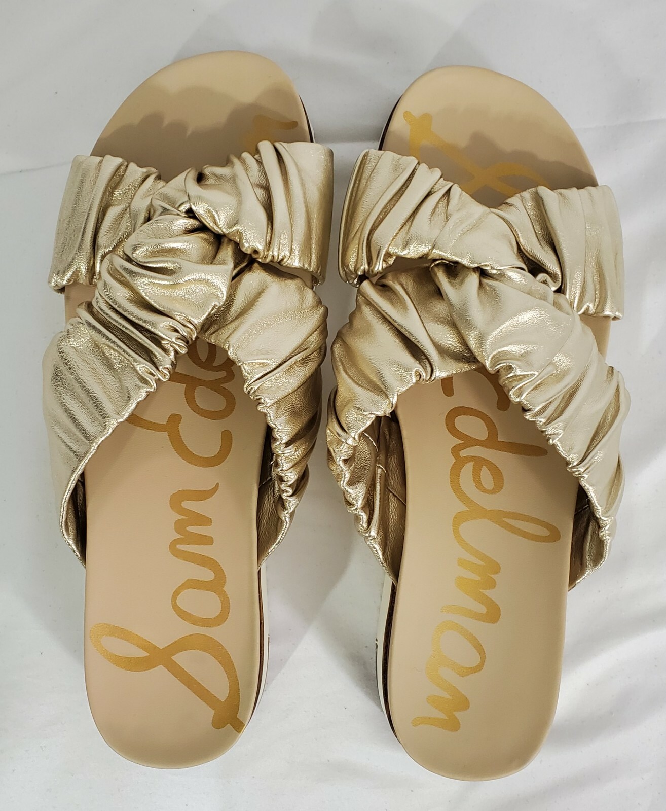 PANTOFOLA D’ORO Sam Elderman nuovo sandalo ciabatta oro taglia 10