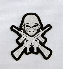 IRON MAIDEN TROOPER PATCH White Heavy Meatal badge Rock n roll