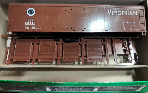 HO-1/87 Bowser Virginian 50' techo redondo doble puerta caja coche kit RD#VGN 62001 | Zustand: Used