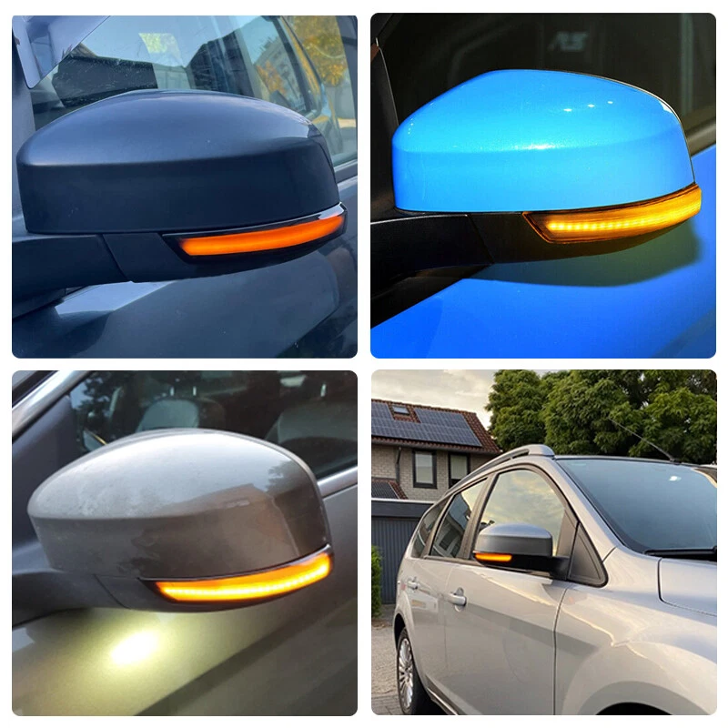 Freccia specchietto retrovisore esterno LED nera per Ford Focus II III Mondeo IV BA7 DA  - Immagine 4 di 4