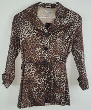 Luii Nwt Womens Beautiful 3 Button Up Dress Coat Size Xl Brown Cheetah Print